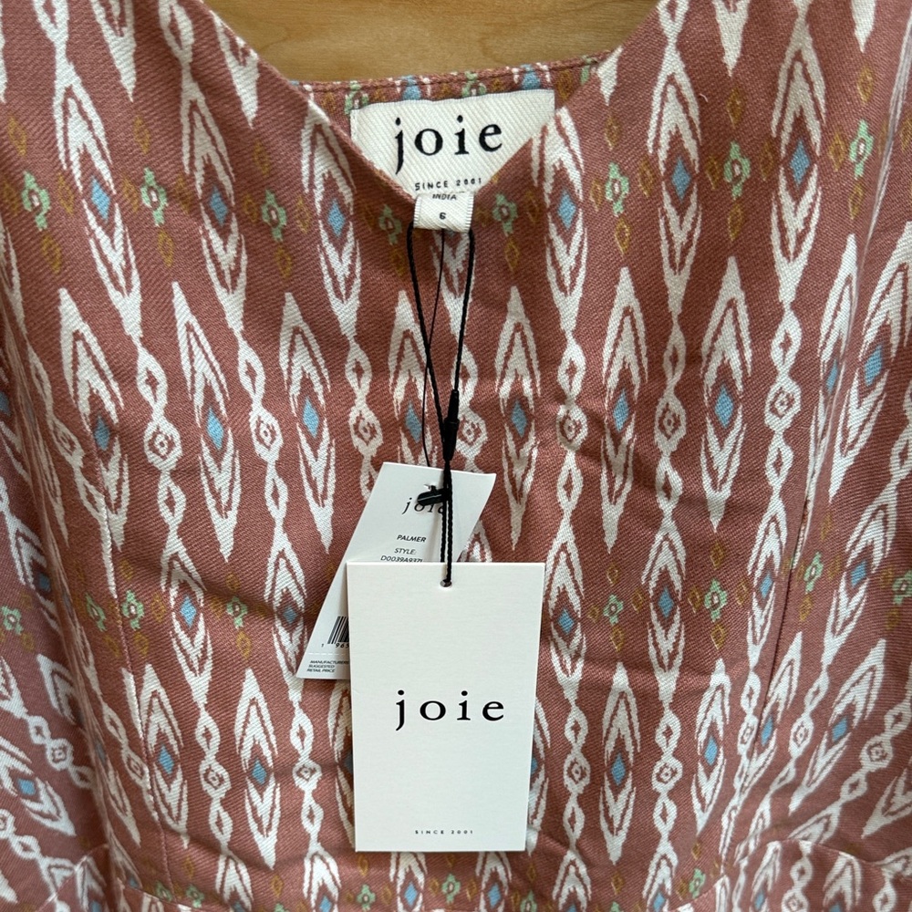 Joie Terracotta and White Patterned Dress